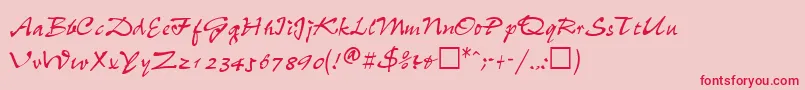 WheedlesskRegular Font – Red Fonts on Pink Background