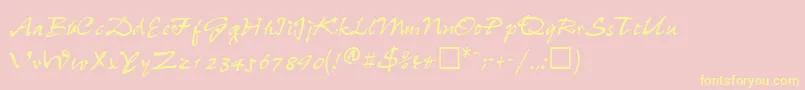 WheedlesskRegular Font – Yellow Fonts on Pink Background