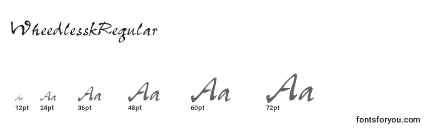 WheedlesskRegular Font Sizes