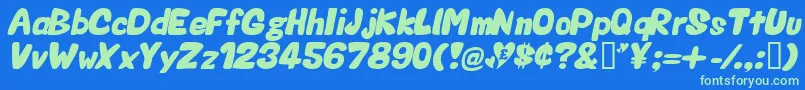 Valeo Font – Green Fonts on Blue Background