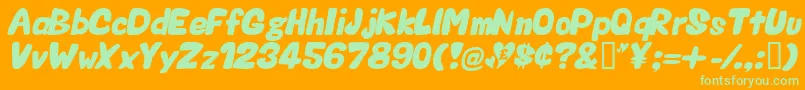 Valeo Font – Green Fonts on Orange Background