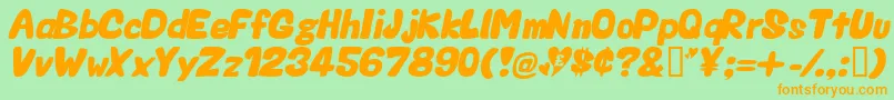 Valeo Font – Orange Fonts on Green Background