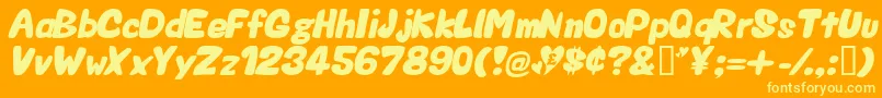 Valeo Font – Yellow Fonts on Orange Background