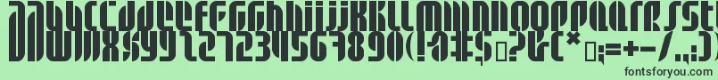 フォントBdalm ffy – 緑の背景に黒い文字