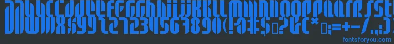 フォントBdalm ffy – 黒い背景に青い文字