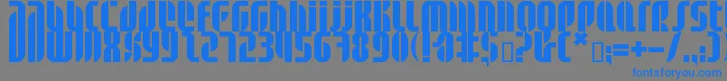 フォントBdalm ffy – 灰色の背景に青い文字