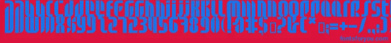フォントBdalm ffy – 赤い背景に青い文字