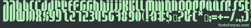フォントBdalm ffy – 黒い背景に緑の文字