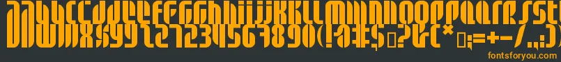 フォントBdalm ffy – 黒い背景にオレンジの文字