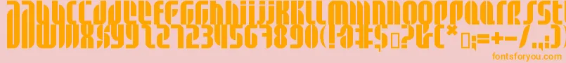 Bdalm ffy-Schriftart – Orangefarbene Schriften auf rosa Hintergrund