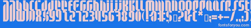 フォントBdalm ffy – ピンクの文字、青い背景