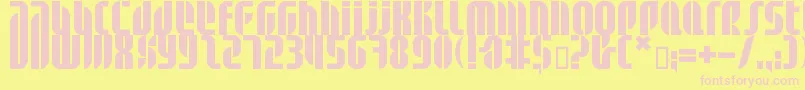 Bdalm ffy-fontti – vaaleanpunaiset fontit keltaisella taustalla