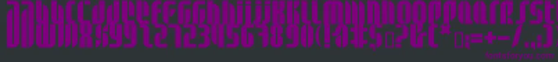 フォントBdalm ffy – 黒い背景に紫のフォント