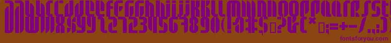 Bdalm ffy-Schriftart – Violette Schriften auf braunem Hintergrund