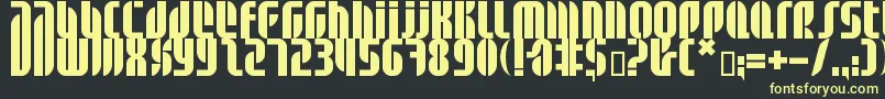 フォントBdalm ffy – 黒い背景に黄色の文字