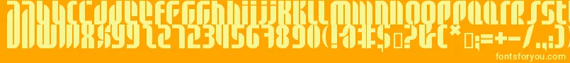 フォントBdalm ffy – オレンジの背景に黄色の文字