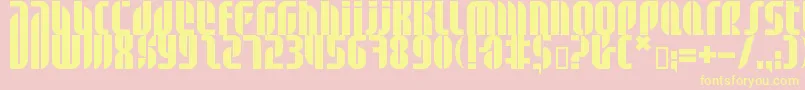 Bdalm ffy-Schriftart – Gelbe Schriften auf rosa Hintergrund