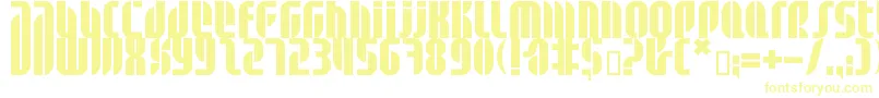 フォントBdalm ffy – 白い背景に黄色の文字