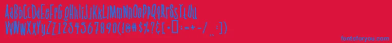 Venusflytrapthebug Font – Blue Fonts on Red Background