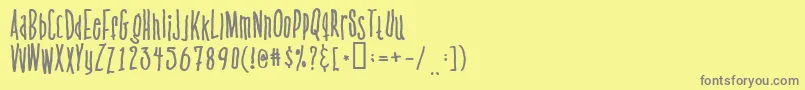 Venusflytrapthebug Font – Gray Fonts on Yellow Background