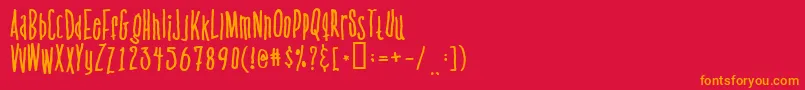 Venusflytrapthebug Font – Orange Fonts on Red Background