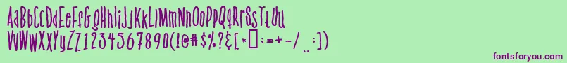 Venusflytrapthebug Font – Purple Fonts on Green Background