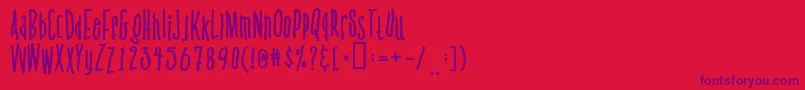 Venusflytrapthebug Font – Purple Fonts on Red Background