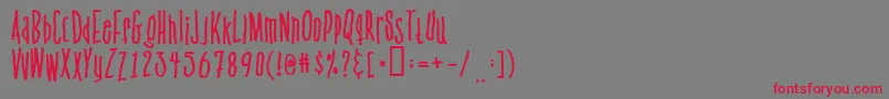 フォントVenusflytrapthebug – 赤い文字の灰色の背景