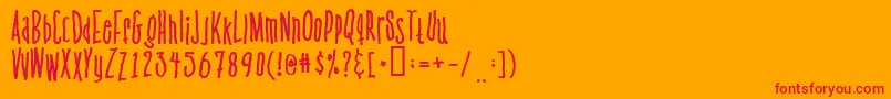 フォントVenusflytrapthebug – オレンジの背景に赤い文字