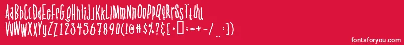 フォントVenusflytrapthebug – 赤い背景に白い文字