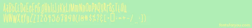 Venusflytrapthebug Font – Yellow Fonts on Green Background