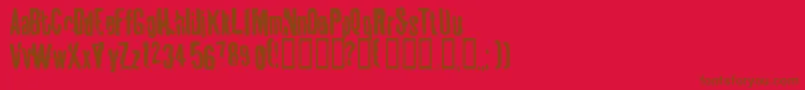 Tablhoide-Schriftart – Braune Schriften auf rotem Hintergrund