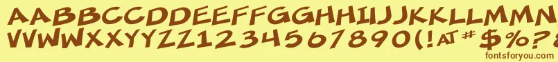 SfMincedMeatExtended Font – Brown Fonts on Yellow Background