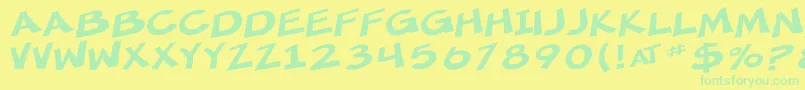 SfMincedMeatExtended Font – Green Fonts on Yellow Background