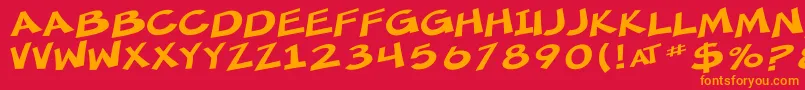 SfMincedMeatExtended Font – Orange Fonts on Red Background