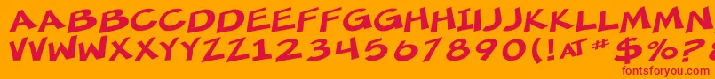 SfMincedMeatExtended Font – Red Fonts on Orange Background