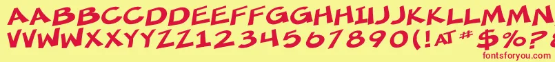 SfMincedMeatExtended Font – Red Fonts on Yellow Background