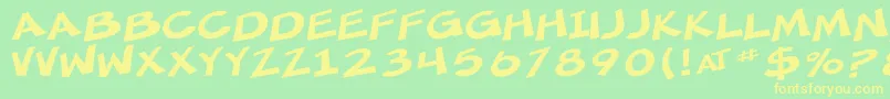 SfMincedMeatExtended Font – Yellow Fonts on Green Background