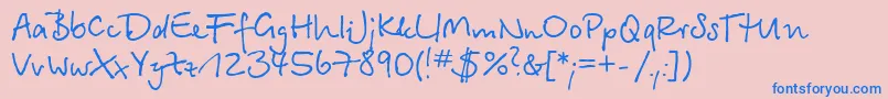 BetinascriptcRegular Font – Blue Fonts on Pink Background