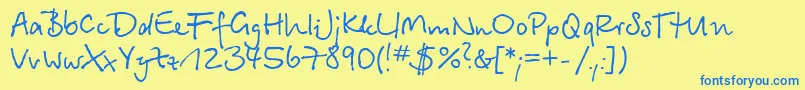BetinascriptcRegular Font – Blue Fonts on Yellow Background
