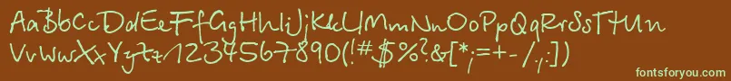 BetinascriptcRegular Font – Green Fonts on Brown Background