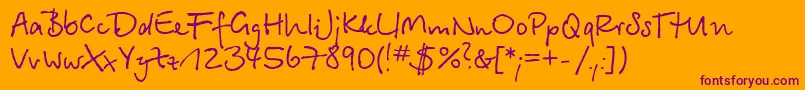 BetinascriptcRegular Font – Purple Fonts on Orange Background
