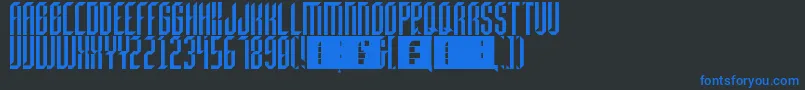 Beheaded Font – Blue Fonts on Black Background