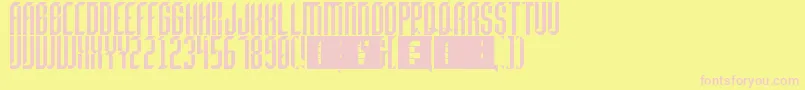 Beheaded Font – Pink Fonts on Yellow Background