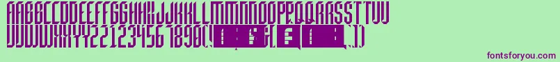 Beheaded Font – Purple Fonts on Green Background