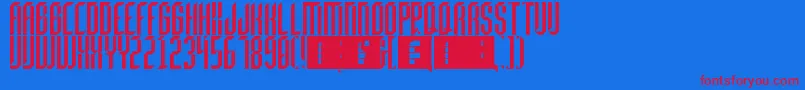 Beheaded Font – Red Fonts on Blue Background