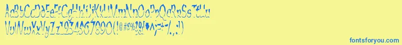 フォントAlies – 青い文字が黄色の背景にあります。