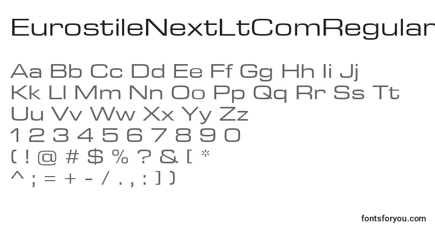 A fonte EurostileNextLtComRegularExtended – alfabeto, números, caracteres especiais
