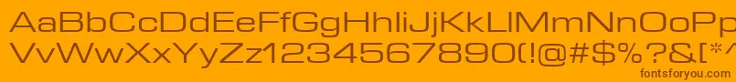 EurostileNextLtComRegularExtended Font – Brown Fonts on Orange Background