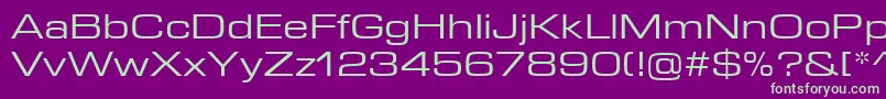 EurostileNextLtComRegularExtended Font – Green Fonts on Purple Background